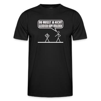 Funny stick figure - Men's Functional T-Shirt - black - Front - AI Model Male 178 dark (178cm)