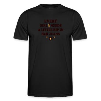 Chaque fille a besoin d’une petite déchirure dans son jean - T-shirt sport Homme - noir - Devant - AI Model Male 178 dark (178cm)