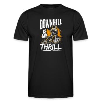 DOWNHILL IS MY THRILL - Bikelovers Mountainbike Ad - Männer Funktions-T-Shirt - Schwarz - Vorne - AI Model Male 178 dark (178cm)