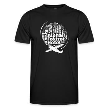 Phonetic Alphabet - Namen Alphabet Zeichen Phoneti - Männer Funktions-T-Shirt - Schwarz - Vorne - AI Model Male 178 dark (178cm)