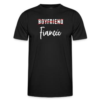 Couple Engagement Engaged Men Funny Fiancee - Men's Functional T-Shirt - black - Front - AI Model Male 178 dark (178cm)
