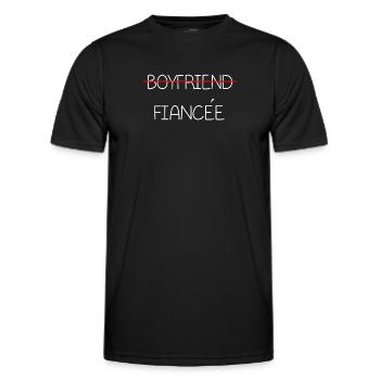 Couple Engagement Engaged Men Funny Fiancee - Men's Functional T-Shirt - black - Front - AI Model Male 178 dark (178cm)
