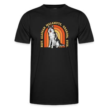 Alaskan Malamute Hund - Männer Funktions-T-Shirt - Schwarz - Vorne - AI Model Male 178 dark (178cm)