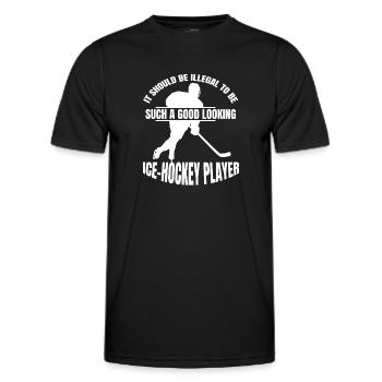 Eishockey Eishockeyspieler Hockeyfan Eishockeyteam - Männer Funktions-T-Shirt - Schwarz - Vorne - AI Model Male 178 dark (178cm)