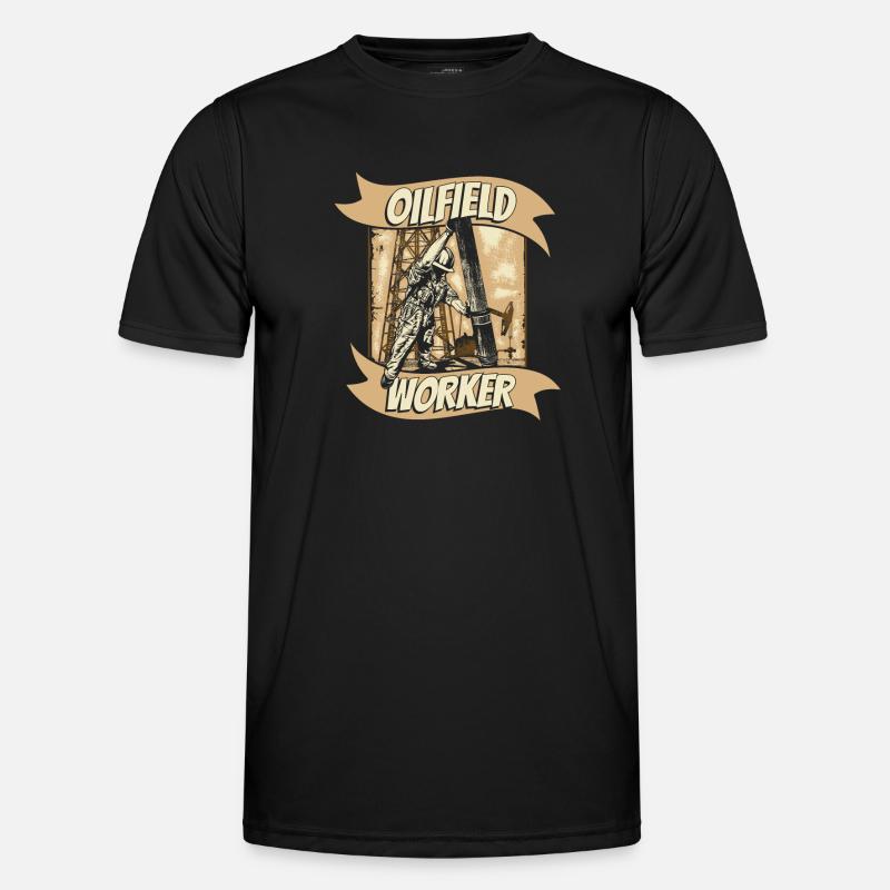 Ölfeld Bohrinsel Männer Funktions-T-Shirt