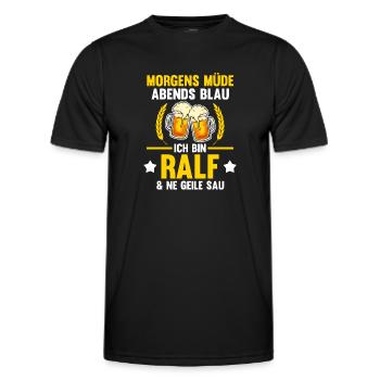 Ralf - Männer Funktions-T-Shirt - Schwarz - Vorne - AI Model Male 178 dark (178cm)