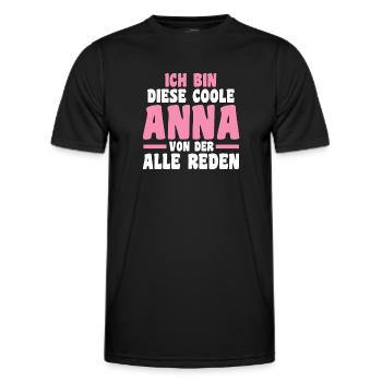 Anna - Männer Funktions-T-Shirt - Schwarz - Vorne - AI Model Male 178 dark (178cm)
