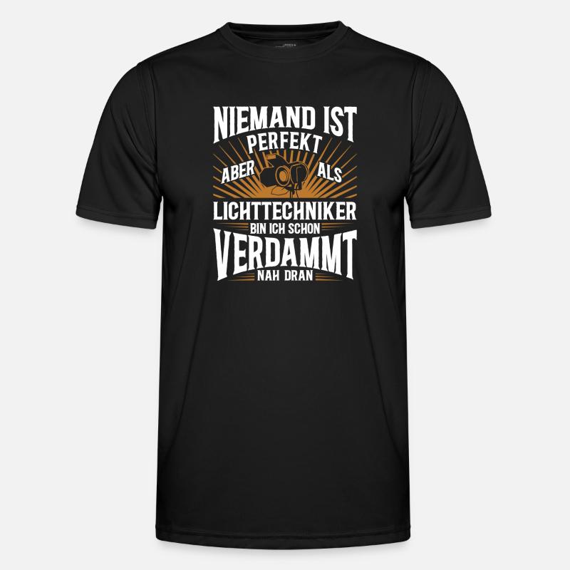 Lichttechnik Beleuchtungstechniker Lichttechniker - Männer Funktions-T-Shirt - Schwarz