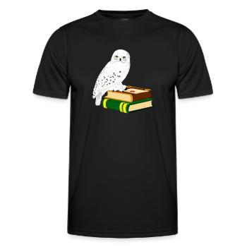 Schneeeule Bücher Zauberei - Männer Funktions-T-Shirt - Schwarz - Vorne - AI Model Male 178 dark (178cm)