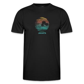 Jakarta Indonesien Cool Souvenir Urlaub künstlerisch - Männer Funktions-T-Shirt - Schwarz - Vorne - AI Model Male 178 dark (178cm)