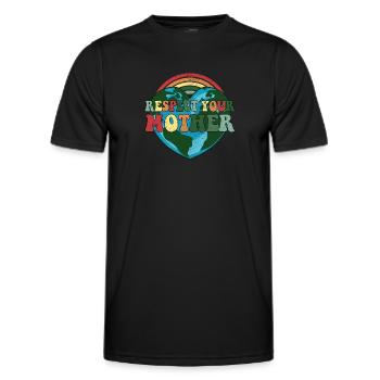 Restaurer notre Terre Respecter la Nature - Jour de la Terre - T-shirt sport Homme - noir - Devant - AI Model Male 178 dark (178cm)