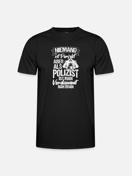 Polizeibeamte Freund & Helfer Polizei Kriminalbeam - Männer Funktions-T-Shirt - Schwarz