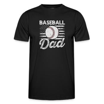 Baseball Dad USA American Flag Father's Day - Men's Functional T-Shirt - black - Front - AI Model Male 178 dark (178cm)