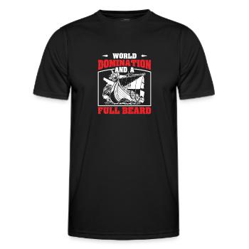 Weltherrschaft der Wikinger und ein Vollbart - Männer Funktions-T-Shirt - Schwarz - Vorne - AI Model Male 178 dark (178cm)