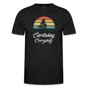 Planet Oceans Day Retro Vintage Earth Day - Männer Funktions-T-Shirt - Schwarz - Vorne - AI Model Male 178 dark (178cm)