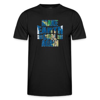 Make Earth Cool Save Nature Oceans Day Earth Day - Männer Funktions-T-Shirt - Schwarz - Vorne - AI Model Male 178 dark (178cm)
