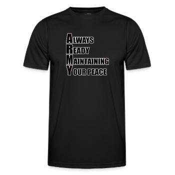 Funny US Army Military American Soldier Army - Men's Functional T-Shirt - black - Front - AI Model Male 178 dark (178cm)