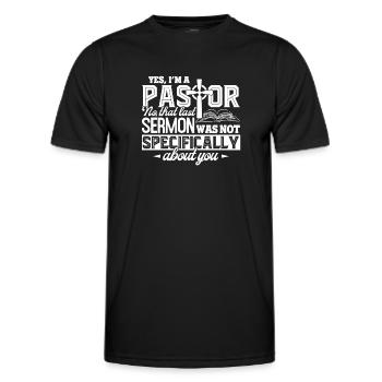 Pastor Yes I Am A Pastor - Men's Functional T-Shirt - black - Front - AI Model Male 178 dark (178cm)