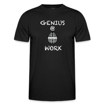 Ein Genie bei der Arbeit als Ingenieur, als - Männer Funktions-T-Shirt - Schwarz - Vorne - AI Model Male 178 dark (178cm)