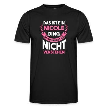 Nicole - Männer Funktions-T-Shirt - Schwarz - Vorne - AI Model Male 178 dark (178cm)