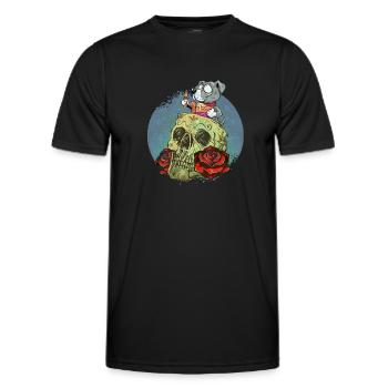Totenkopf Design, Sugar Skull Art - Männer Funktions-T-Shirt - Schwarz - Vorne - AI Model Male 178 dark (178cm)