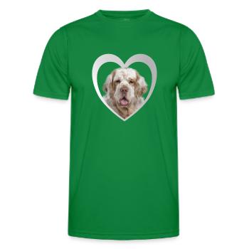 Clumber Spaniel Heart - I Love Clumber Spaniel - Men's Functional T-Shirt - kelly green - Front - AI Model Male 178 dark (178cm)