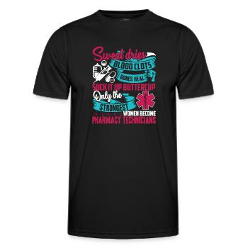 Pharmacy Technician Women Pharmacy Technician - Men's Functional T-Shirt - black - Front - AI Model Male 178 dark (178cm)