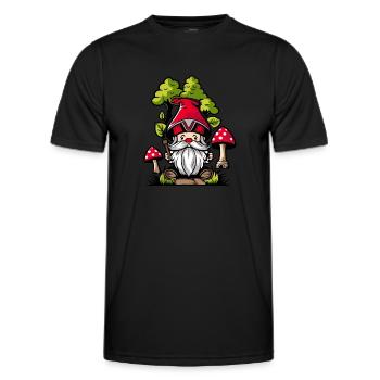 Mushroom pickers Mushrooms Mushroom dwarf - Men's Functional T-Shirt - black - Front - AI Model Male 178 dark (178cm)
