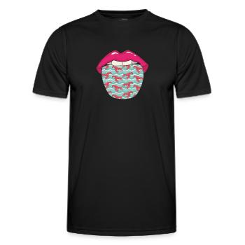 Hummer Lobster Zunge - Männer Funktions-T-Shirt - Schwarz - Vorne - AI Model Male 178 dark (178cm)