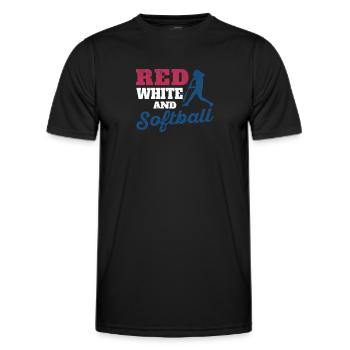 Patriotisch Rot, Weiß & Softball Vierter Juli - Männer Funktions-T-Shirt - Schwarz - Vorne - AI Model Male 178 dark (178cm)