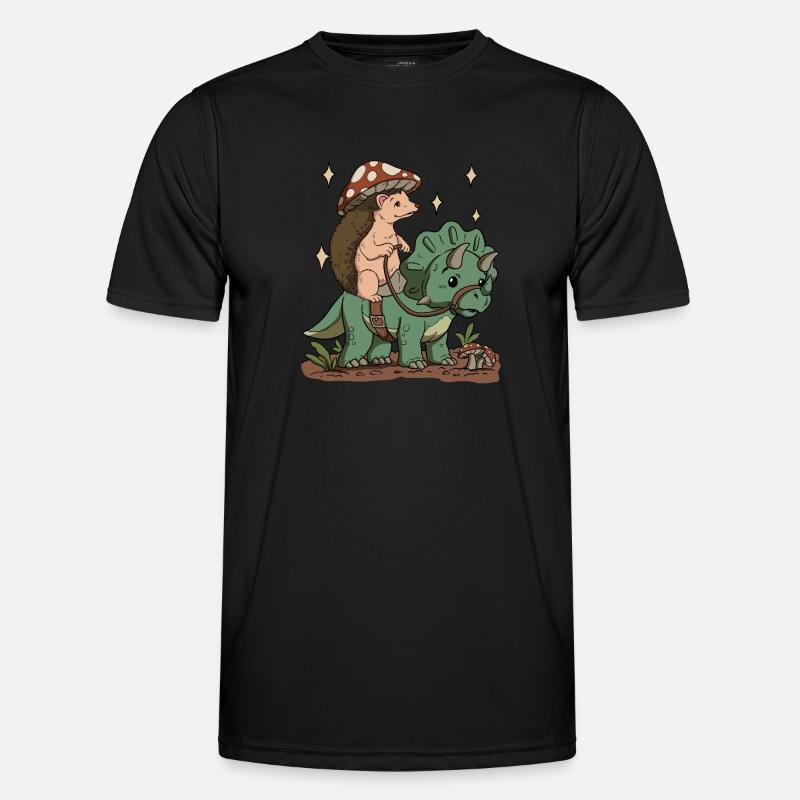 Cottagecore hedgehog - Men's Functional T-Shirt - black