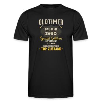 Oldtimer Baujahr 1960 - 63. Geburtstag - Männer Funktions-T-Shirt - Schwarz - Vorne - AI Model Male 178 dark (178cm)