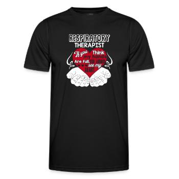 Respiratory Therapist Respiratory Therapist Heart - Men's Functional T-Shirt - black - Front - AI Model Male 178 dark (178cm)