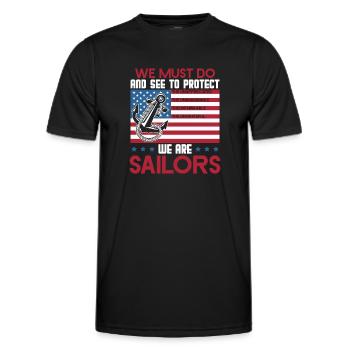 Sailor We Are Sailors - Men's Functional T-Shirt - black - Front - AI Model Male 178 dark (178cm)