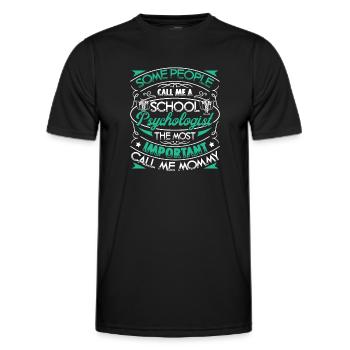 School Psychologist School Psychologist Mommy - Men's Functional T-Shirt - black - Front - AI Model Male 178 dark (178cm)