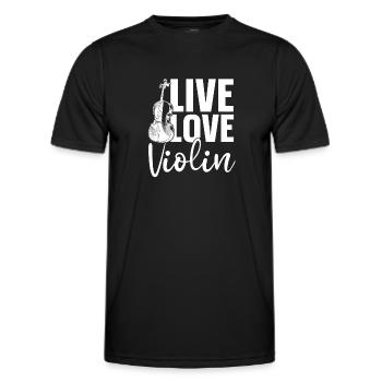 Violin Violin Love - Men's Functional T-Shirt - black - Front - AI Model Male 178 dark (178cm)