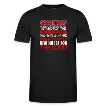 Secretary Secretary I Stand For The Flag - Men's Functional T-Shirt - black - Front - AI Model Male 178 dark (178cm)