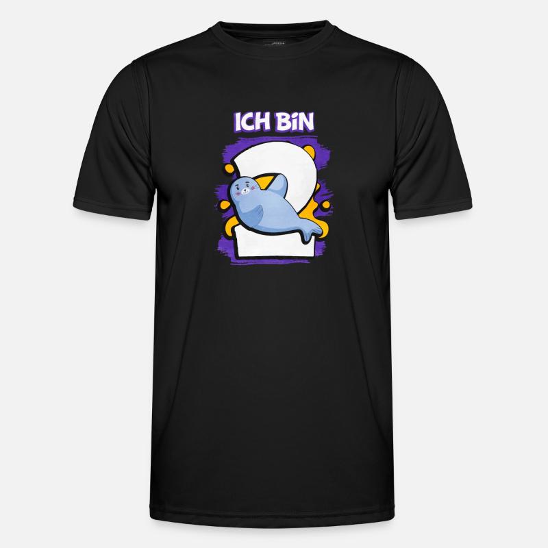 Ich Bin 2 Robbe - Männer Funktions-T-Shirt - Schwarz