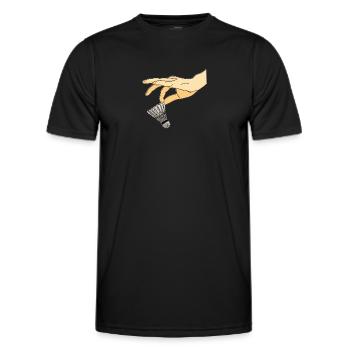 Badminton Federball - Männer Funktions-T-Shirt - Schwarz - Vorne - AI Model Male 178 dark (178cm)