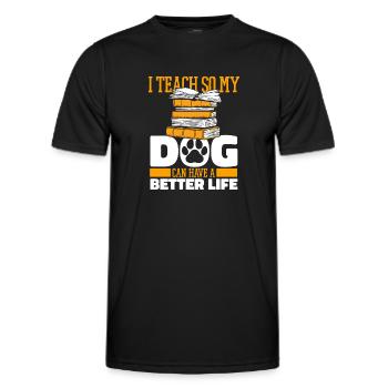 Professeur Chien Pédagogue - T-shirt sport Homme - noir - Devant - AI Model Male 178 dark (178cm)