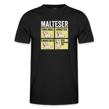 Hund Malteser - Männer Funktions-T-Shirt - Schwarz - Vorne - AI Model Male 178 dark (178cm)