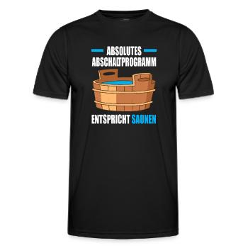 Absolutes abschalt Programm entspricht Saunen - Männer Funktions-T-Shirt - Schwarz - Vorne - AI Model Male 178 dark (178cm)