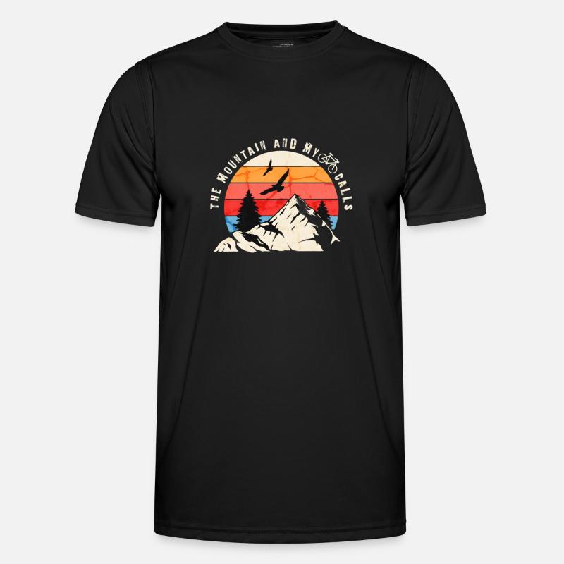 Bjerget og min cykel kalder - Funktionsshirt til herrer - sort