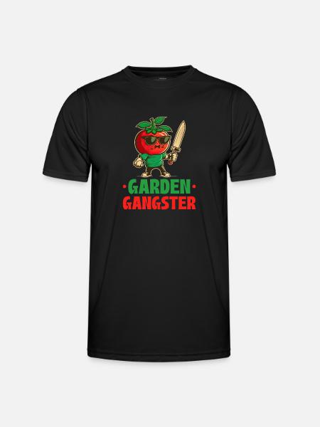 Tomato Plant Garden Gangster, Funny Tomato - Men's Functional T-Shirt - black