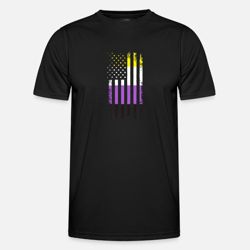 Non Binary Gender Flagge Geschenk - Männer Funktions-T-Shirt - Schwarz
