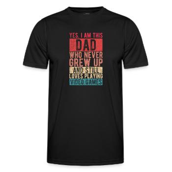 I Am This Dad Never Grew Up Vatertag Papa Geschenk - Männer Funktions-T-Shirt - Schwarz - Vorne - AI Model Male 178 dark (178cm)