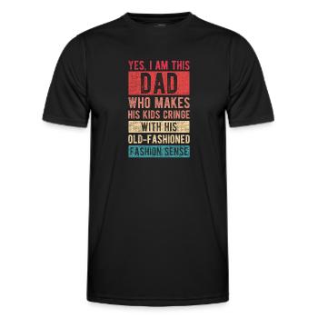 I Am This Dad Fashion Sense Vatertag Papa Geschenk - Männer Funktions-T-Shirt - Schwarz - Vorne - AI Model Male 178 dark (178cm)
