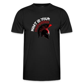 Sport/Musculation : Casque Spartiate - Motivation - T-shirt sport Homme - noir - Devant - AI Model Male 178 dark (178cm)