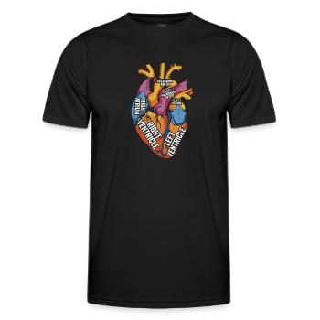 Teile des Herzens - Männer Funktions-T-Shirt - Schwarz - Vorne - AI Model Male 178 dark (178cm)