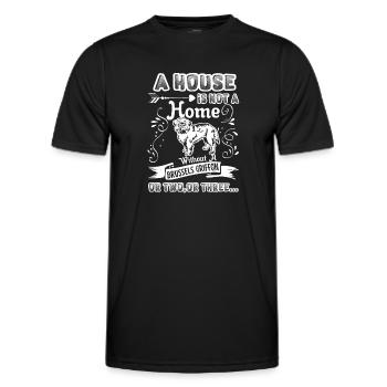 Brussels Griffon Home Without Brussels Griffon - Men's Functional T-Shirt - black - Front - AI Model Male 178 dark (178cm)